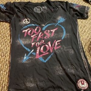 Affliction tee size medium